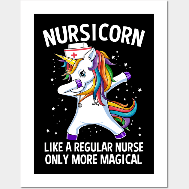Nursicorn Dabbing Unicorn Funny Nurse Gift Wall Art by HCMGift